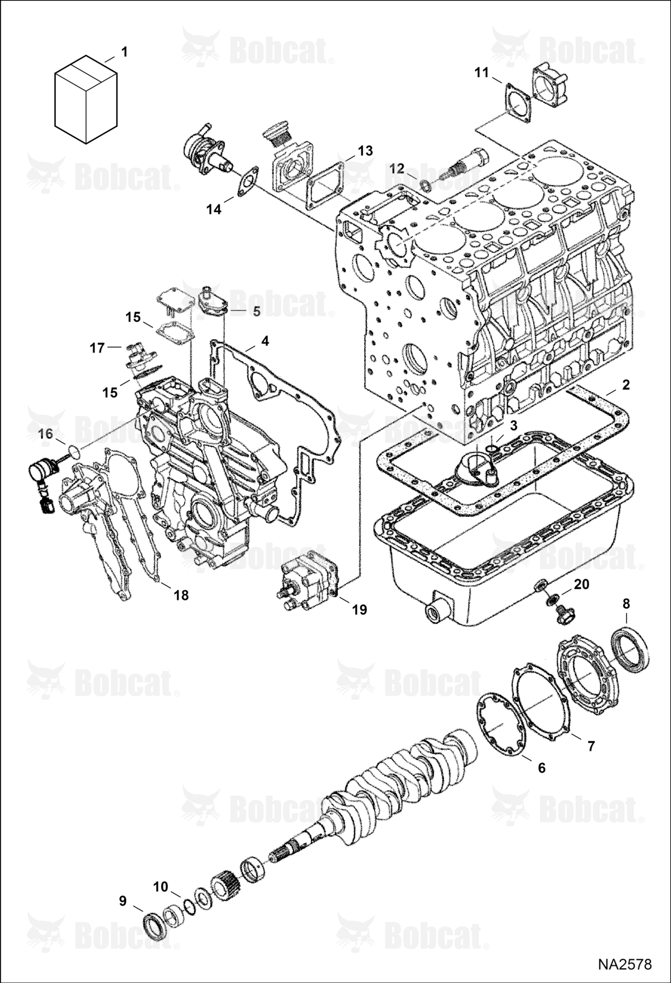 Lower Gasket Kit (Kubota - V2203MDI - Tier II) (Engine S/N 9G0001 & Above)