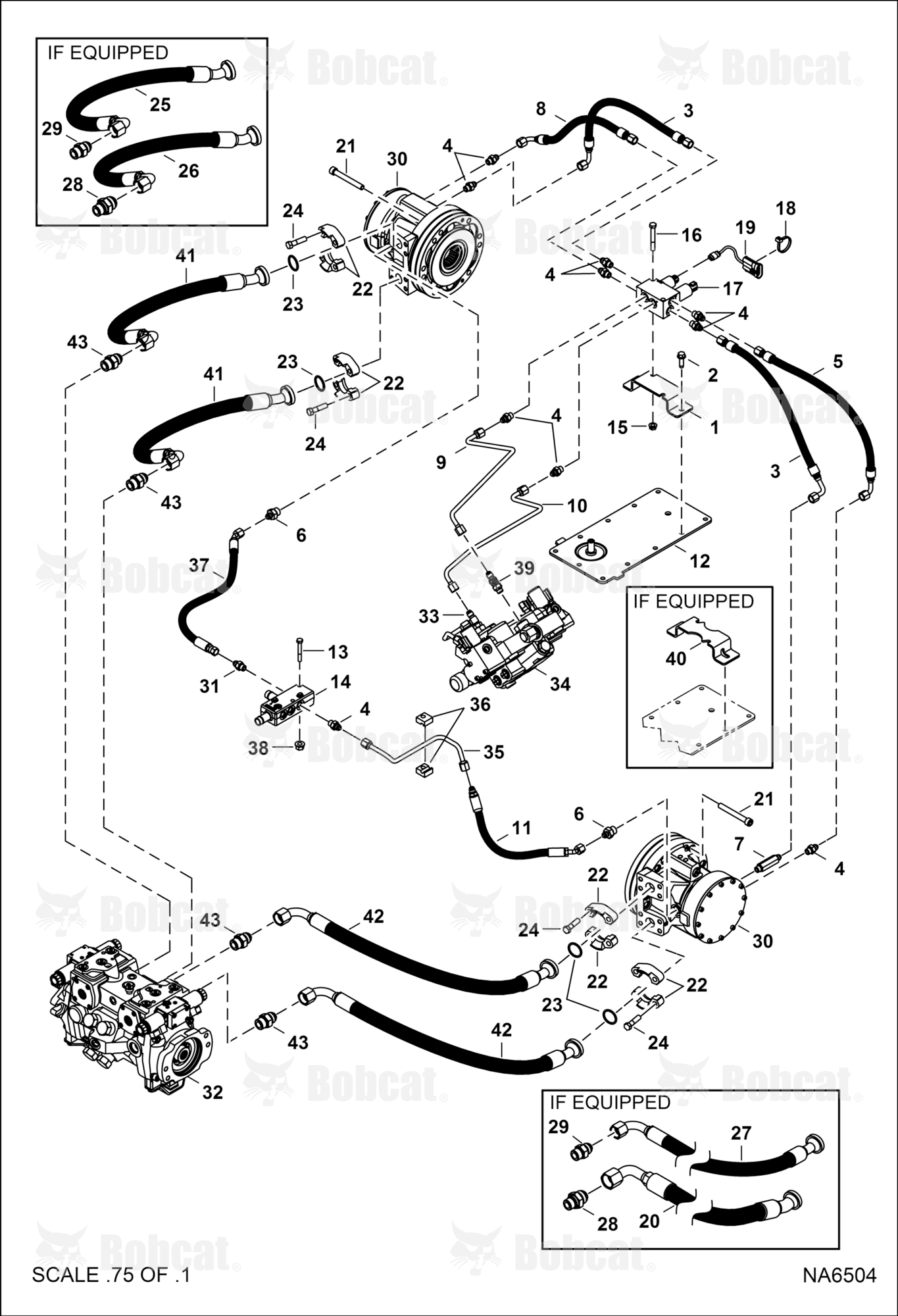 Hydrostatic Circuitry (2-Speed Motor)  A3P612350 & Above, A3P712200 & Above
