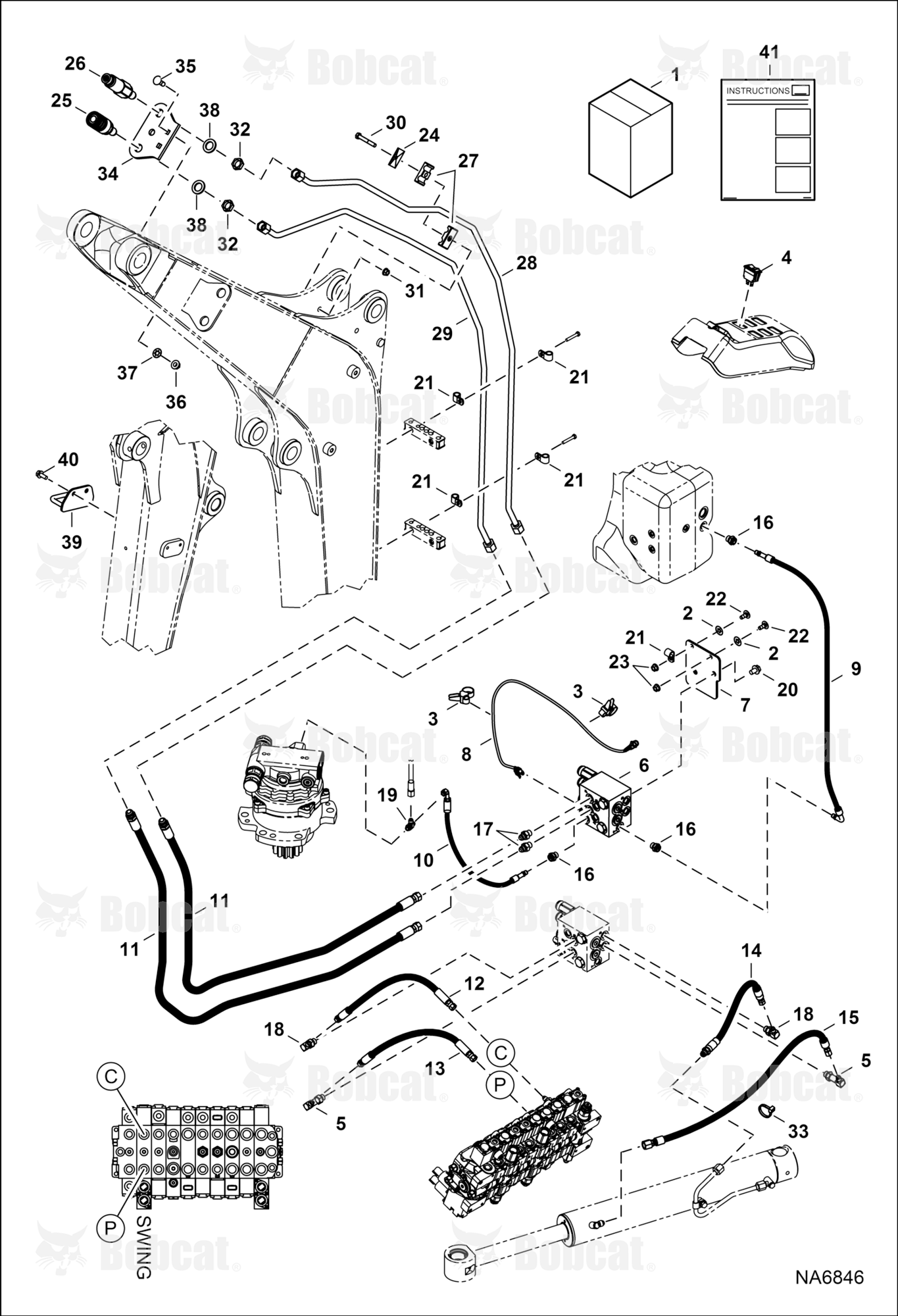 Hydraulic Auxiliary Kit (Second)  AB8B11001 - AB8B12354