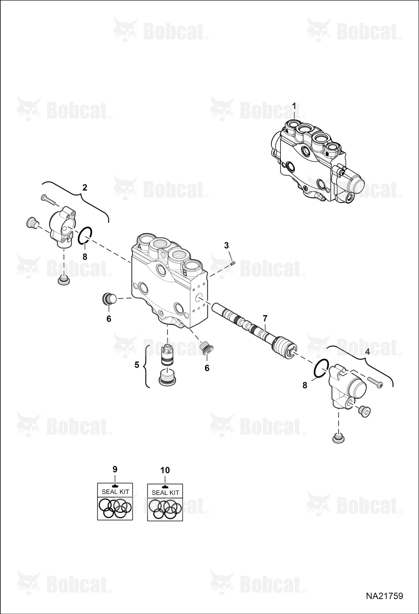Hydraulic Control Valve (LH Travel Section)