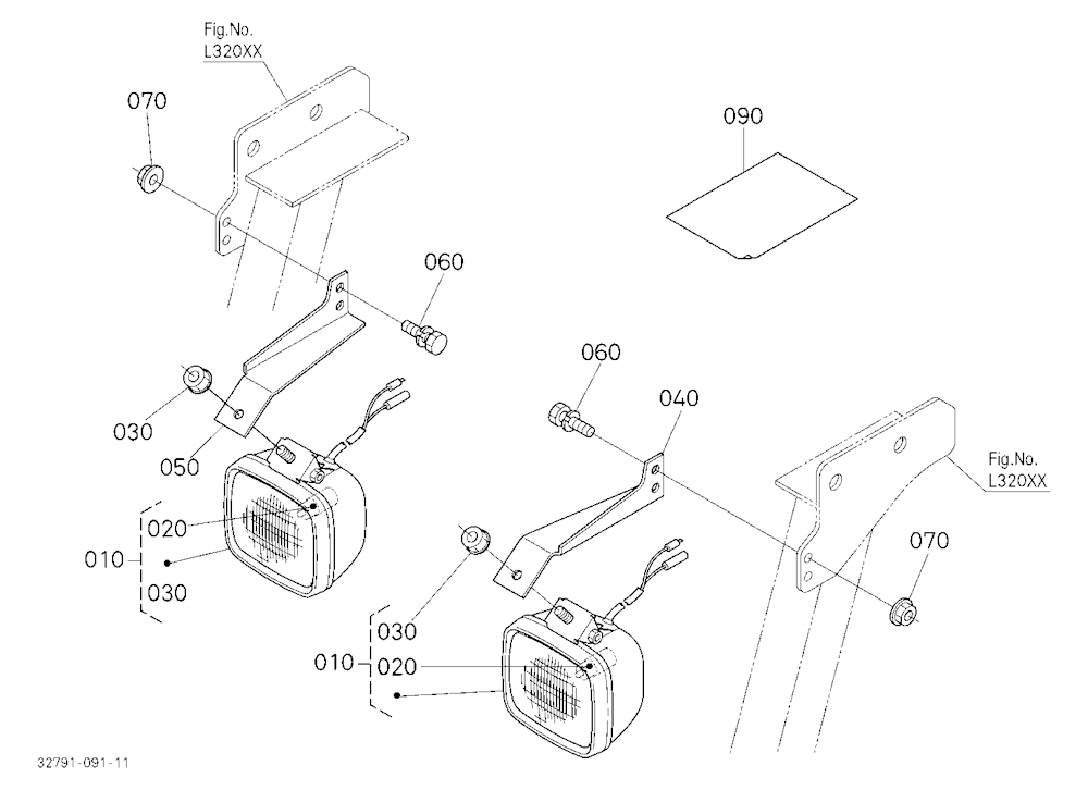 Working Light Kit (Front) (W/G No.L8045) [Option]