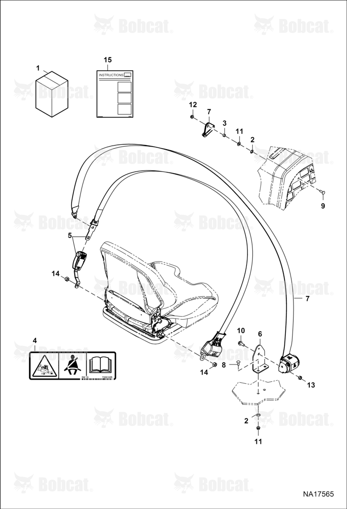 Seat Belt Kit - 2" (Three Point Retractable)