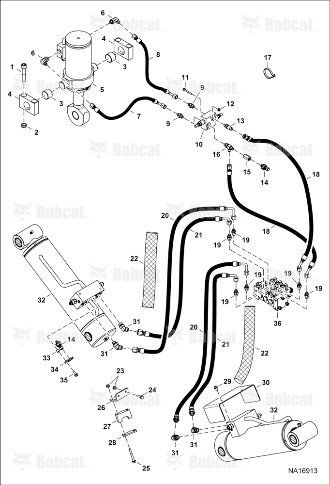Hydraulic Circuitry (Frame Leveling Stabilizers)  B41916001 & Above