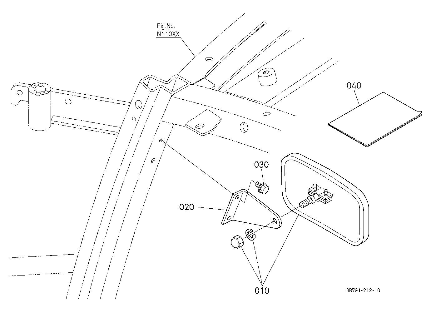Room Mirror Kit (W/G No.M9128) [Option]