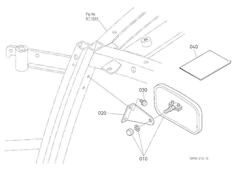 Room Mirror Kit (W/G No.M9128) [Option]