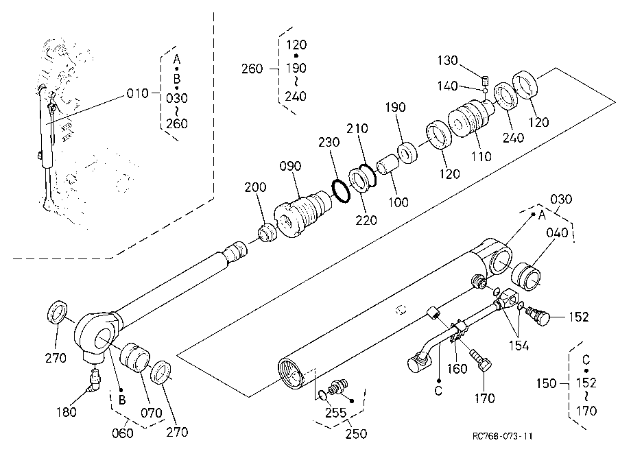 Bucket Cylinder And Component Parts