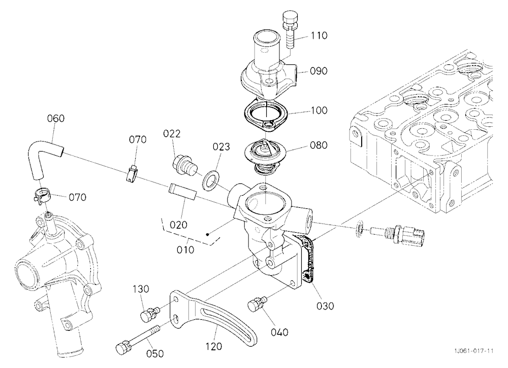 Water Flange And Thermostat