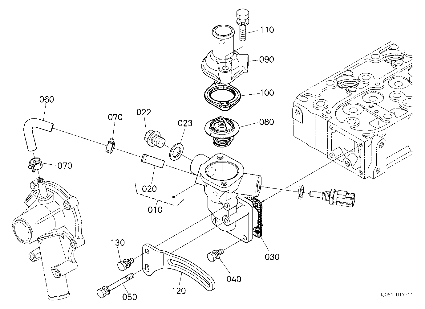 Water Flange And Thermostat