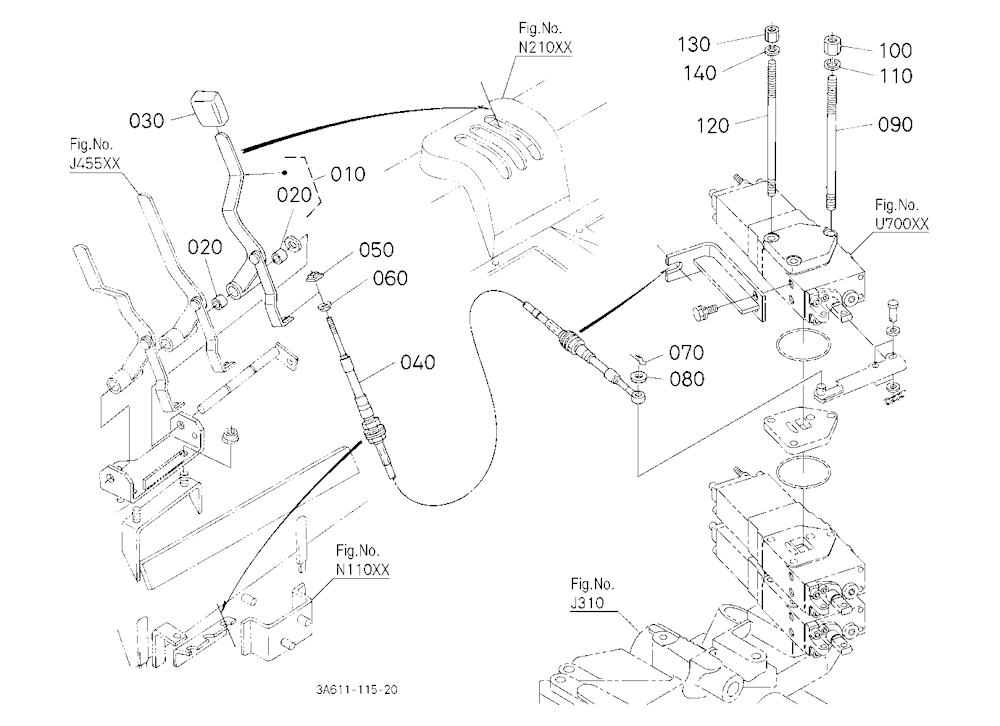 Auxilairy Control Valve Lever Kit (3Rd) [Old Type]