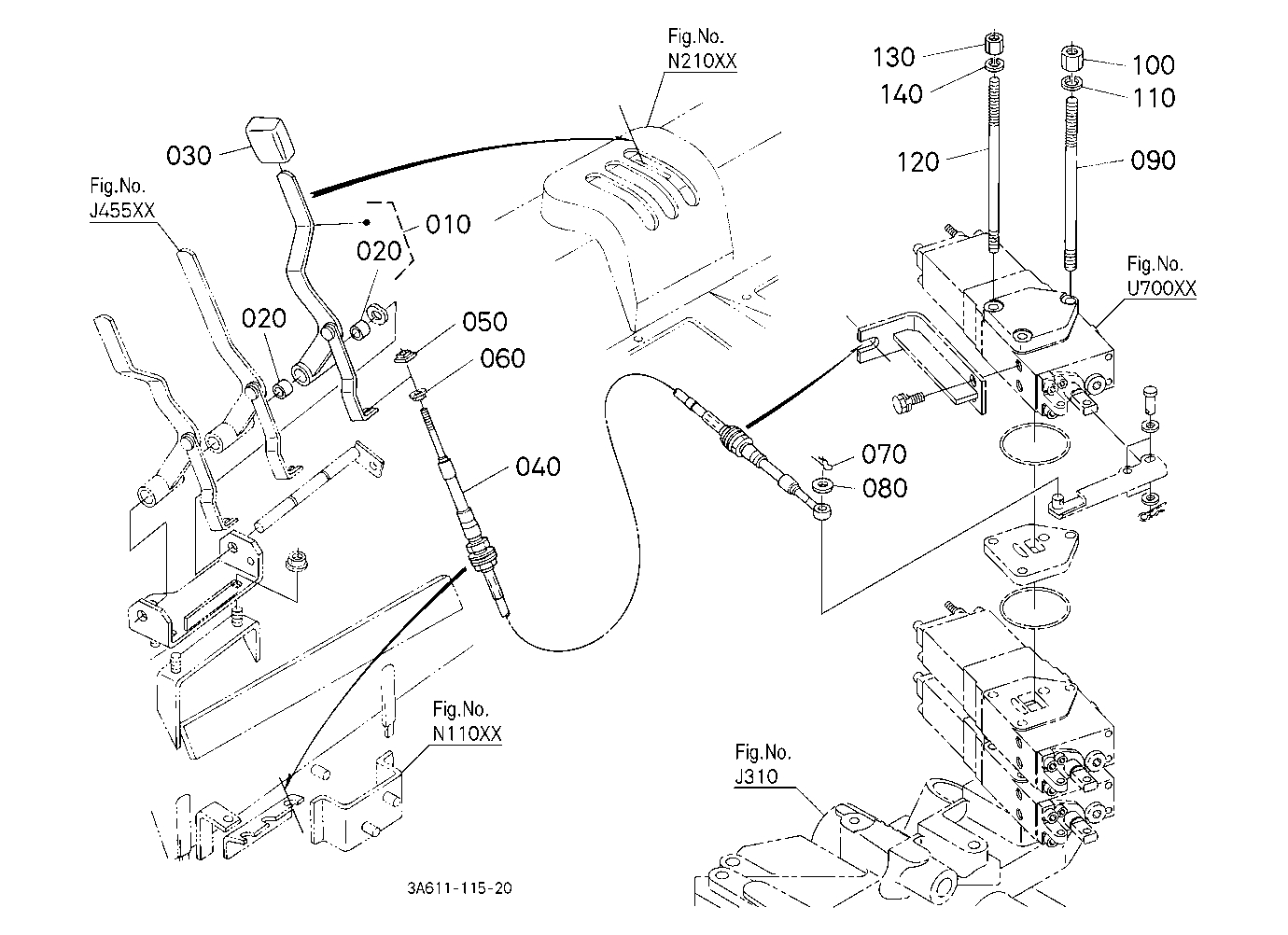 Auxilairy Control Valve Lever Kit (3Rd) [Old Type]