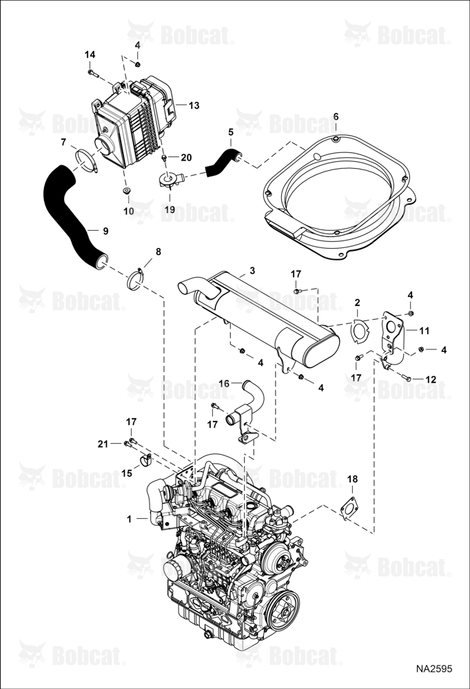 Engine & Attaching Parts (Air Cleaner & Muffler)  A3P611001 - A3P611541, A3P711001 - A3P711565