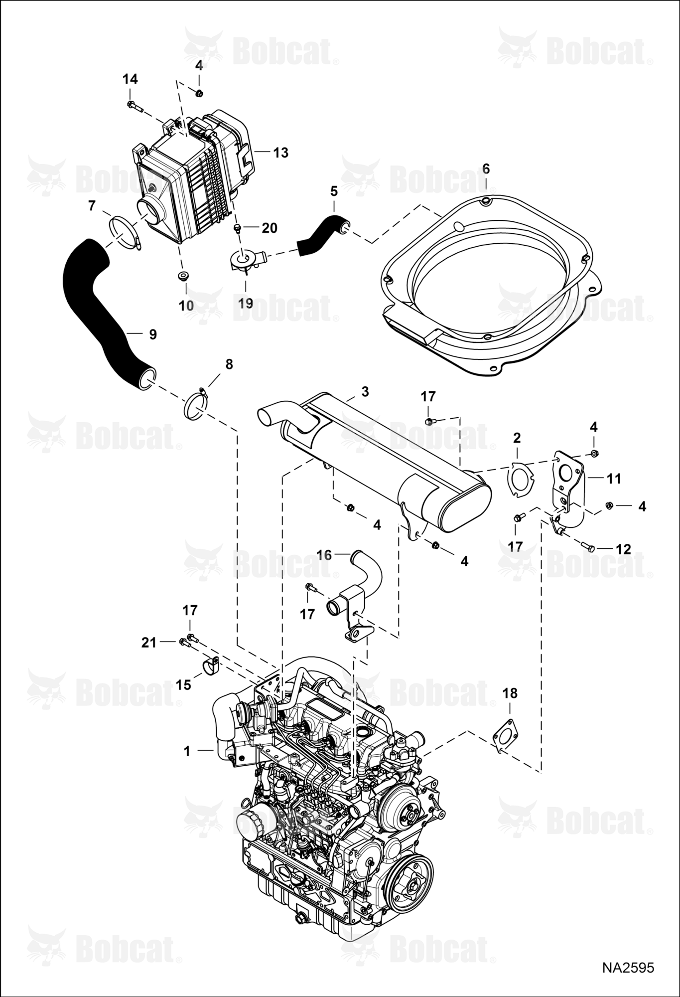 Engine & Attaching Parts (Air Cleaner & Muffler)  A3P611001 - A3P611541, A3P711001 - A3P711565
