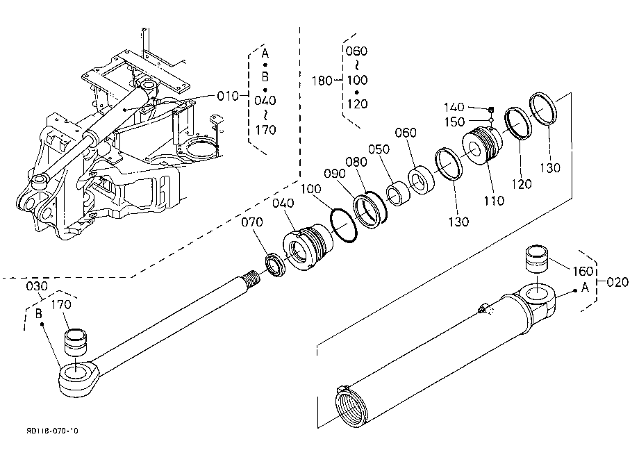 Swing Cylinder And Component Parts