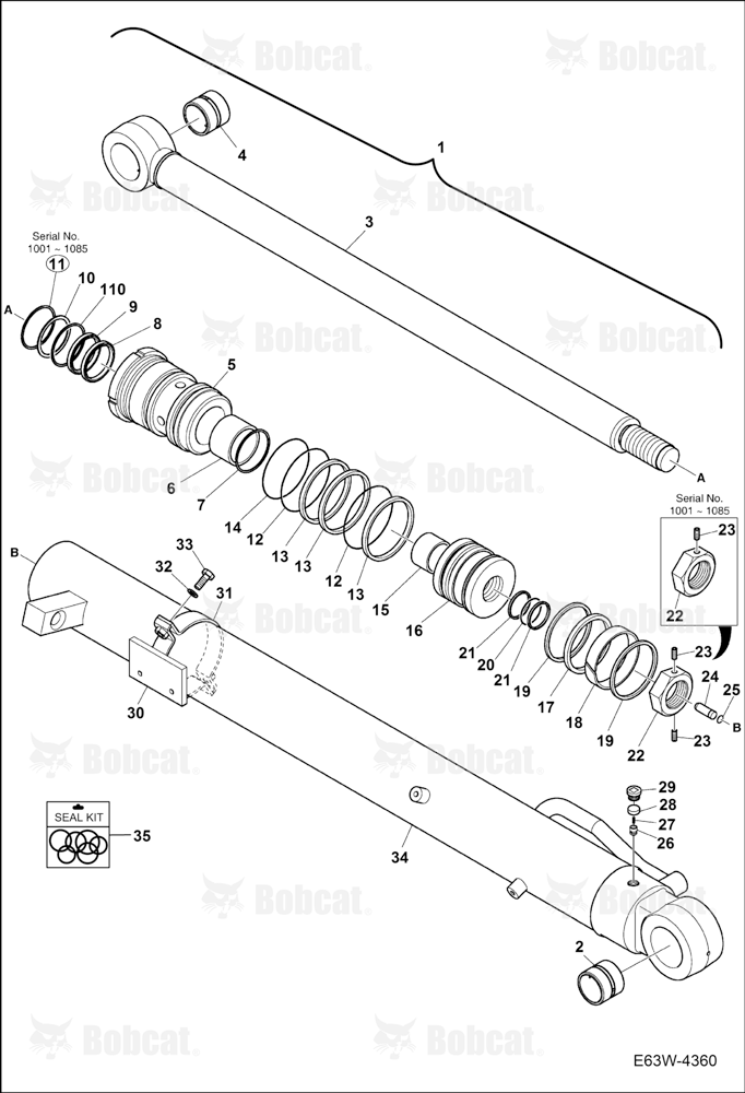 Arm Cylinder (W/Lock Valve)