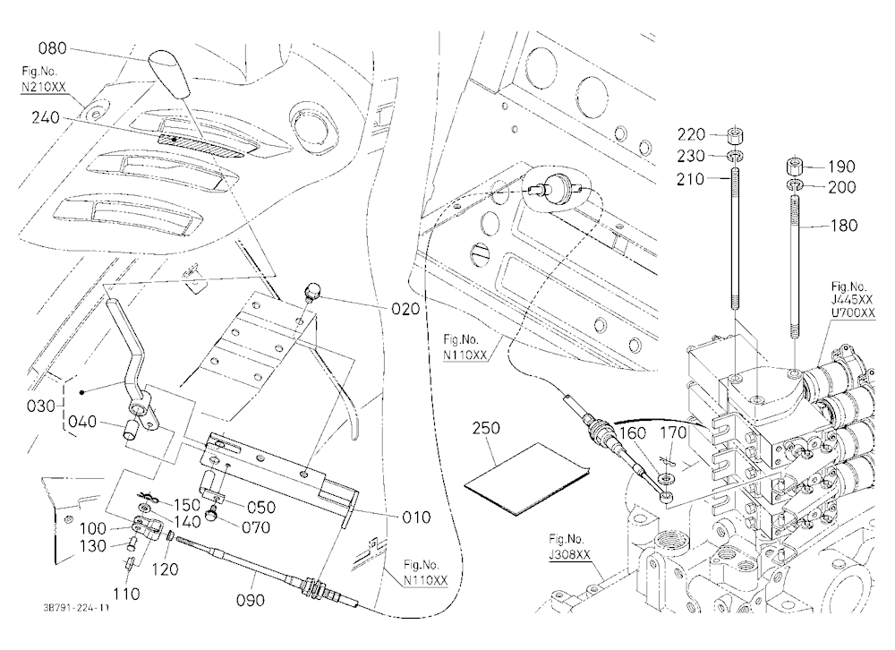 Auxiliary Control Valve Lever Kit (3Rd) (W/G No.M9