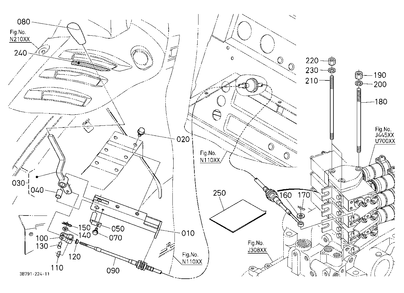 Auxiliary Control Valve Lever Kit (3Rd) (W/G No.M9