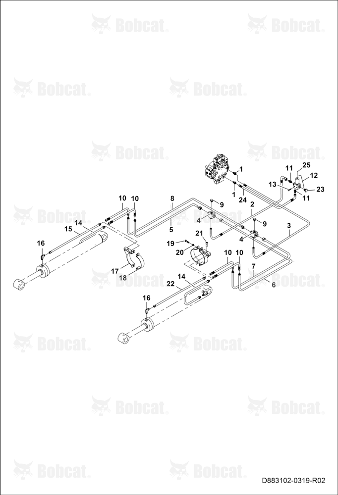 Lift Cylinders Circuit B45111576 & Above