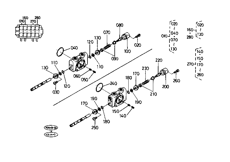 Control Valve (1) Spool Section [Except H.R.C.]