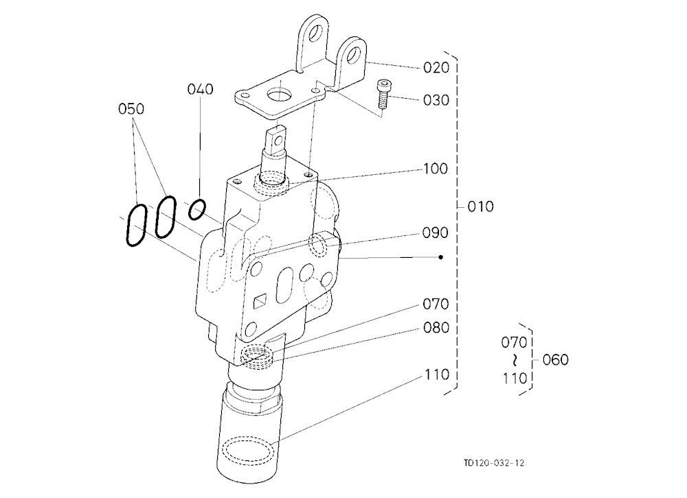 Auxiliary Control Valve Base (W/G No.L8335) [A] [O