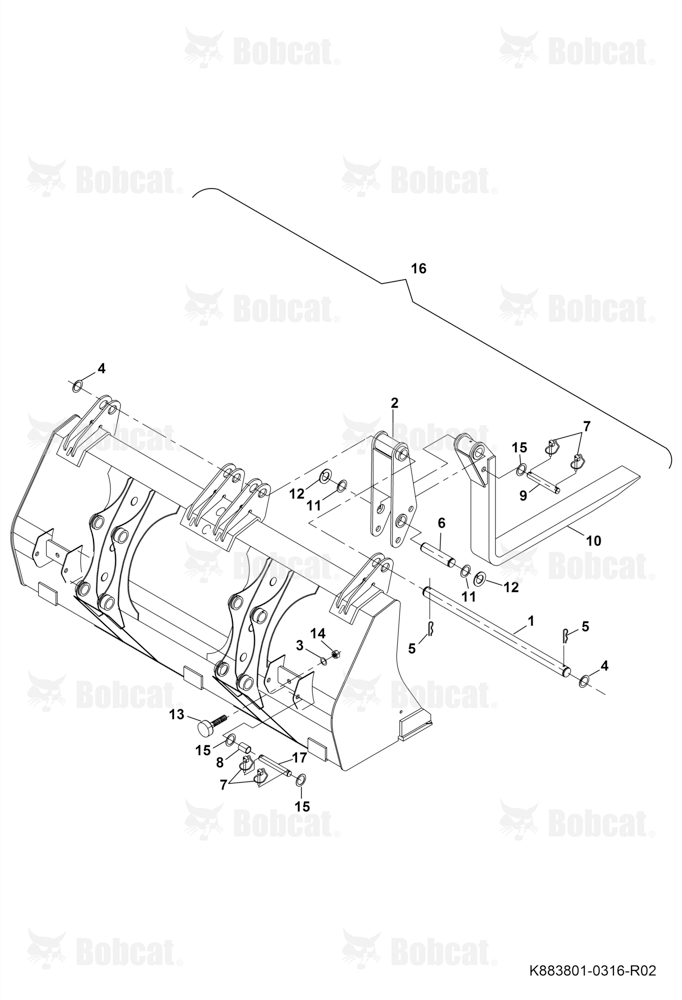 Fork Attachment Bucket B4B611017 & Above