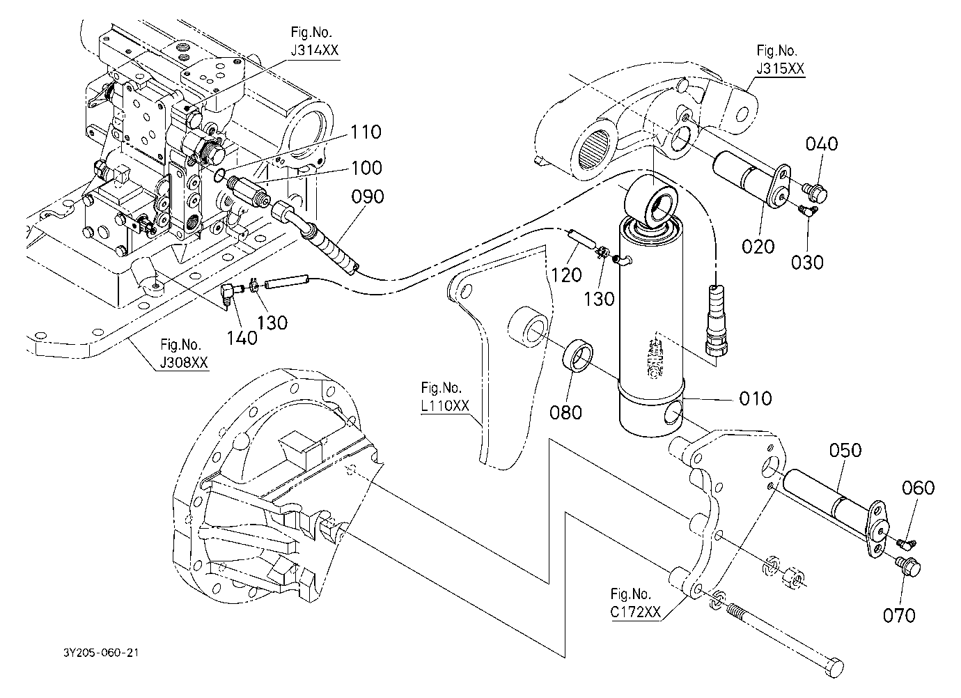 3P-Lift Assist Cylinder Lh