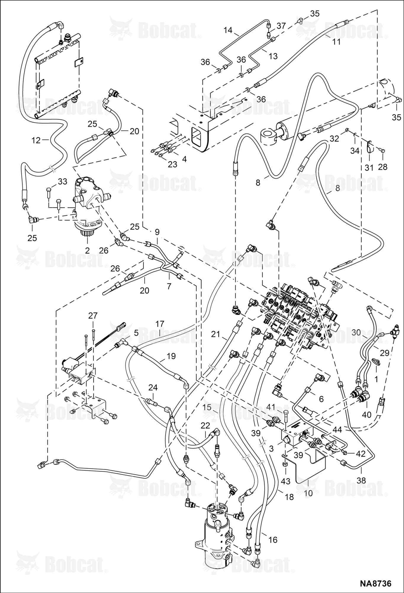 Hydraulic Circuitry (Upper Group)  AHNM22490 & Above