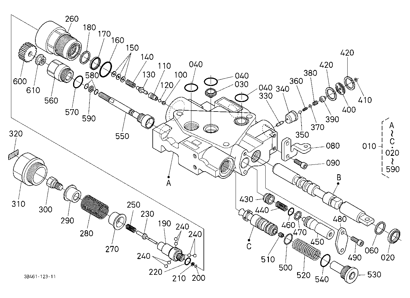 Auxiliary Control Valve (Scd With Fc) [Component P