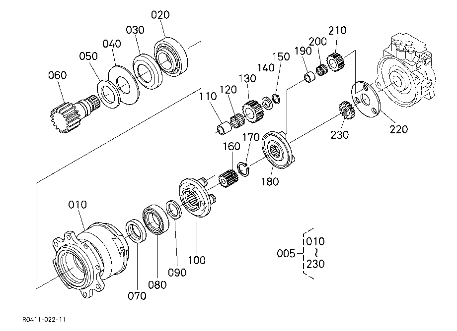 Swivel Motor And Component Parts