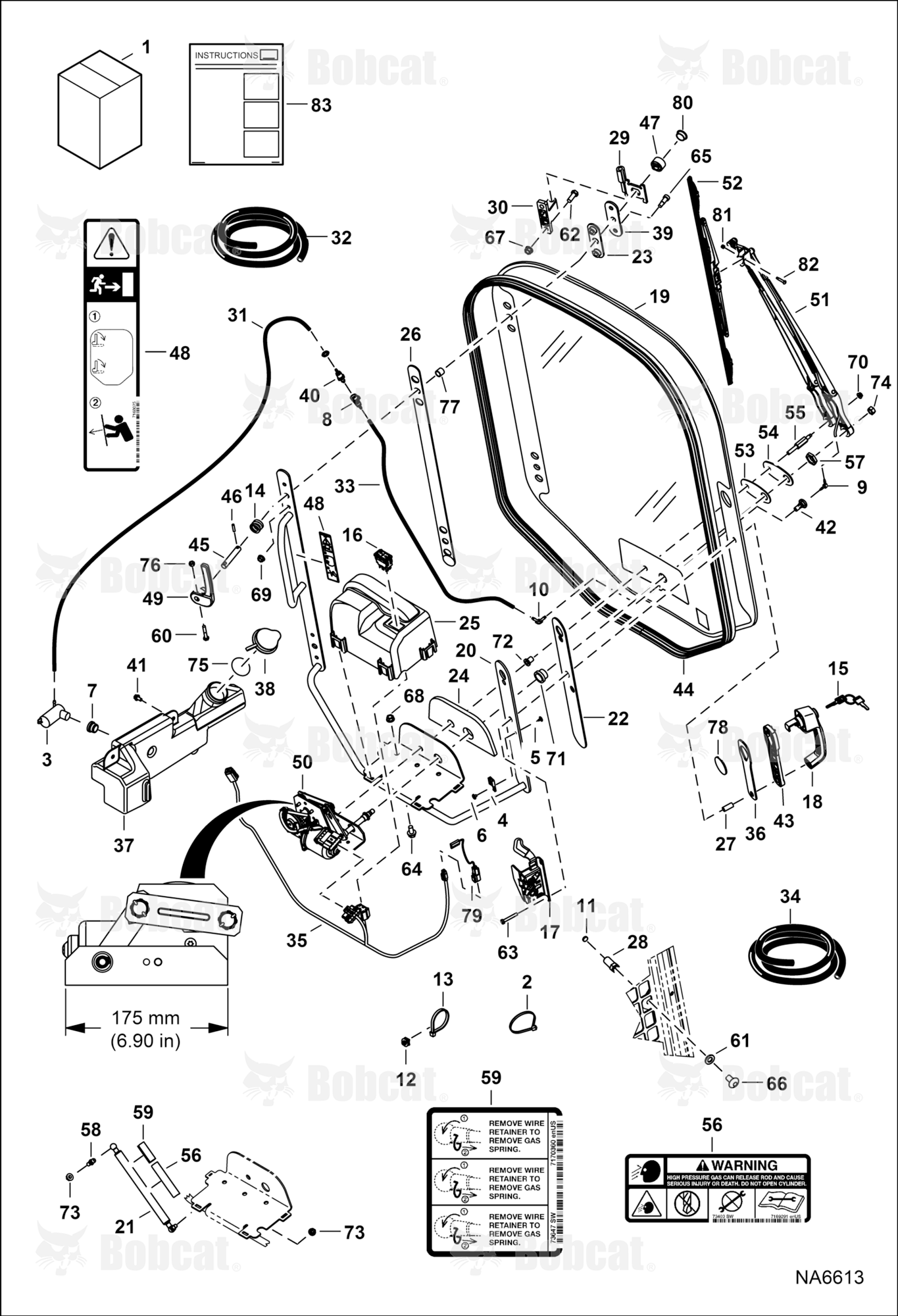 CAB Door (175 mm (6.90”) Wiper Motor Mounting Bracket)