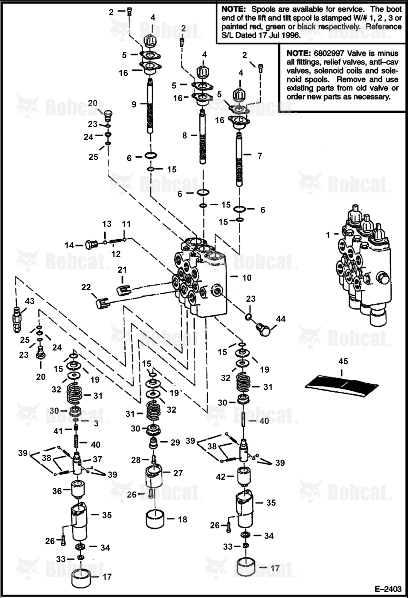 Hydraulic Control Valve (Service Valve - Minus Fittings)