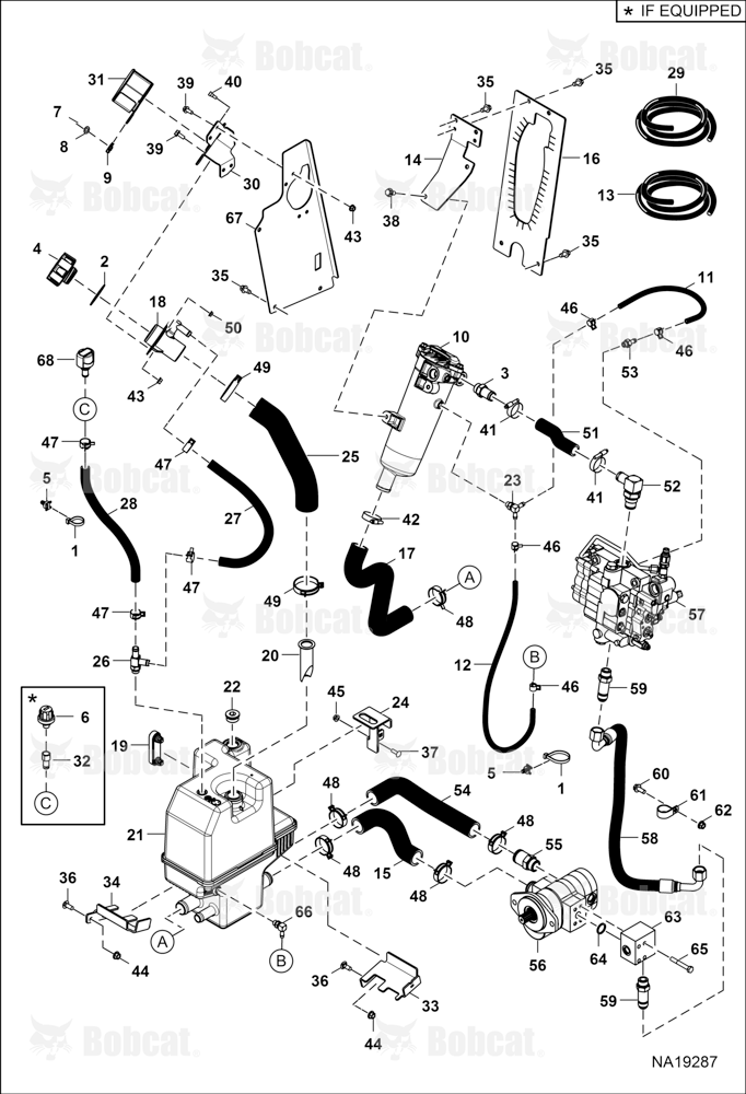 Hydrostatic Circuitry (Tank & Filter) B4SA11001 - B4SA12614, B4SA12617 - B4SA12621