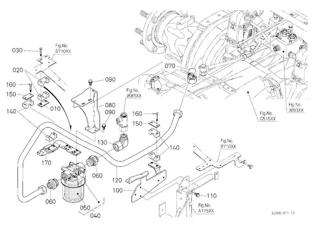Hydraulic Oil Line (Oil Filter) [With Loader Equip