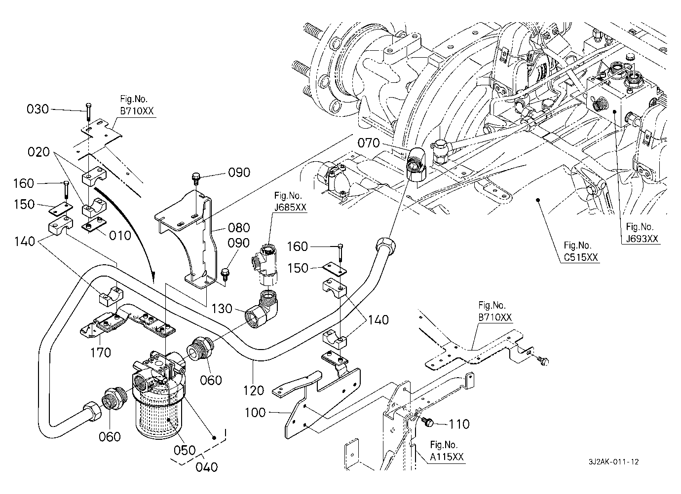 Hydraulic Oil Line (Oil Filter) [With Loader Equip