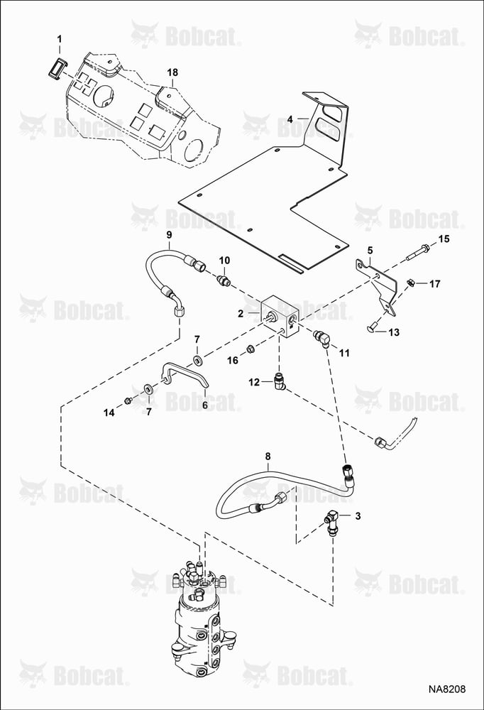 Hydraulic Circuitry (Track Width - Mechanical) AB4711898 & Above