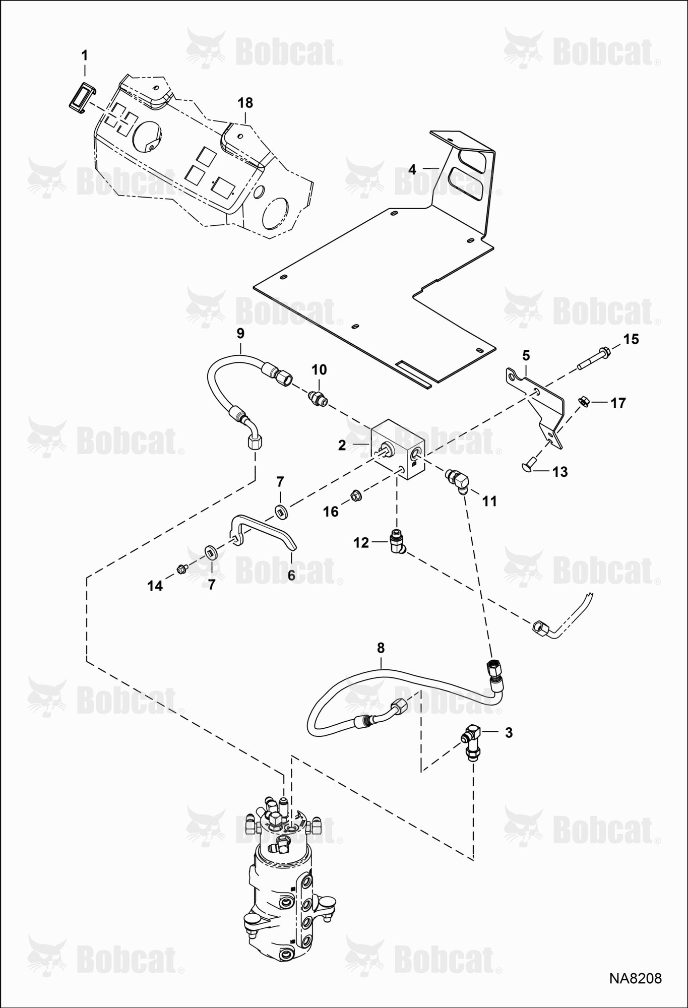 Hydraulic Circuitry (Track Width - Mechanical)  AB4711898 & Above
