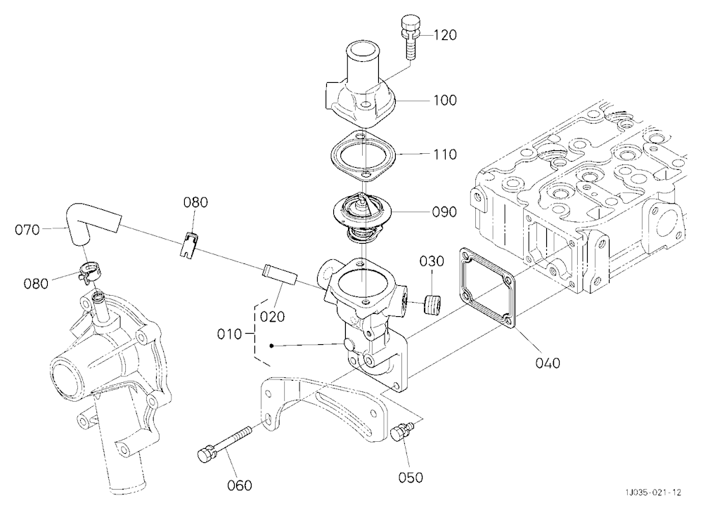Water Flange And Thermostat