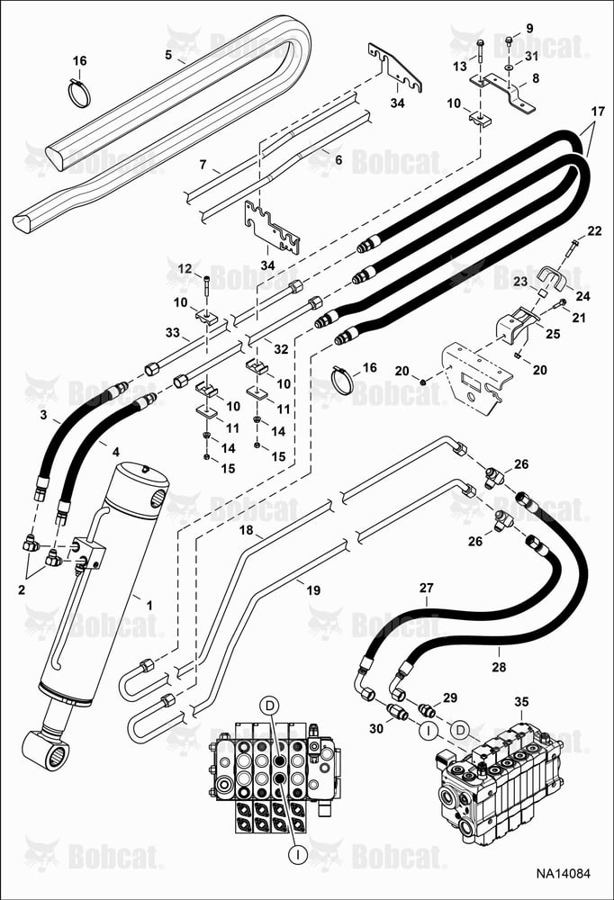 Hydraulic Circuitry (Tilt)  B3ZU11001 - B3ZU17000, B3ZV11001 - B3ZV17000