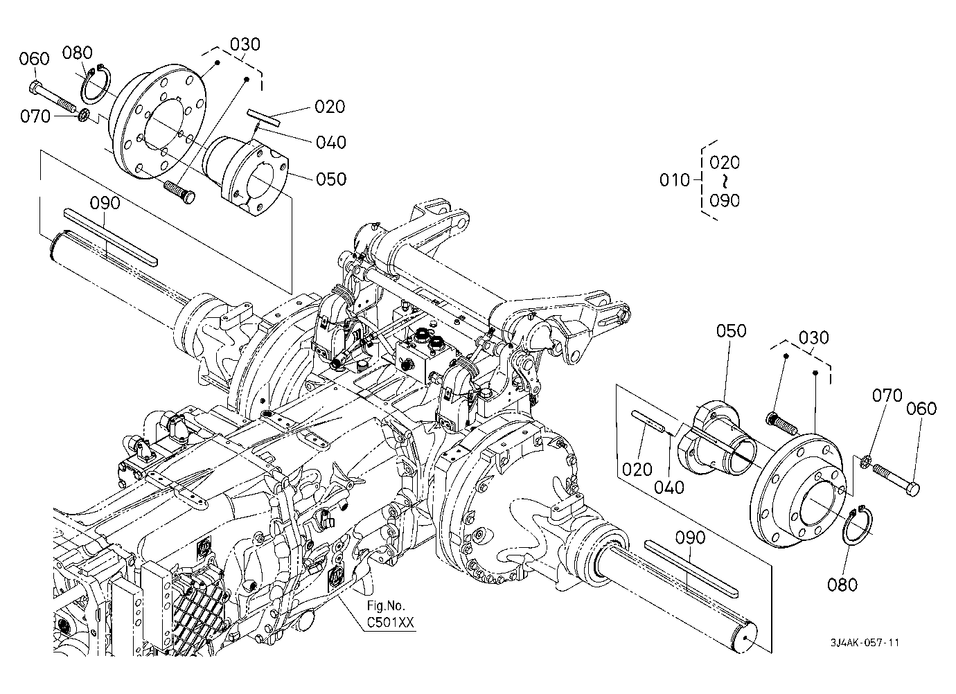 Rear Axle Hub [Bar Type Axle]