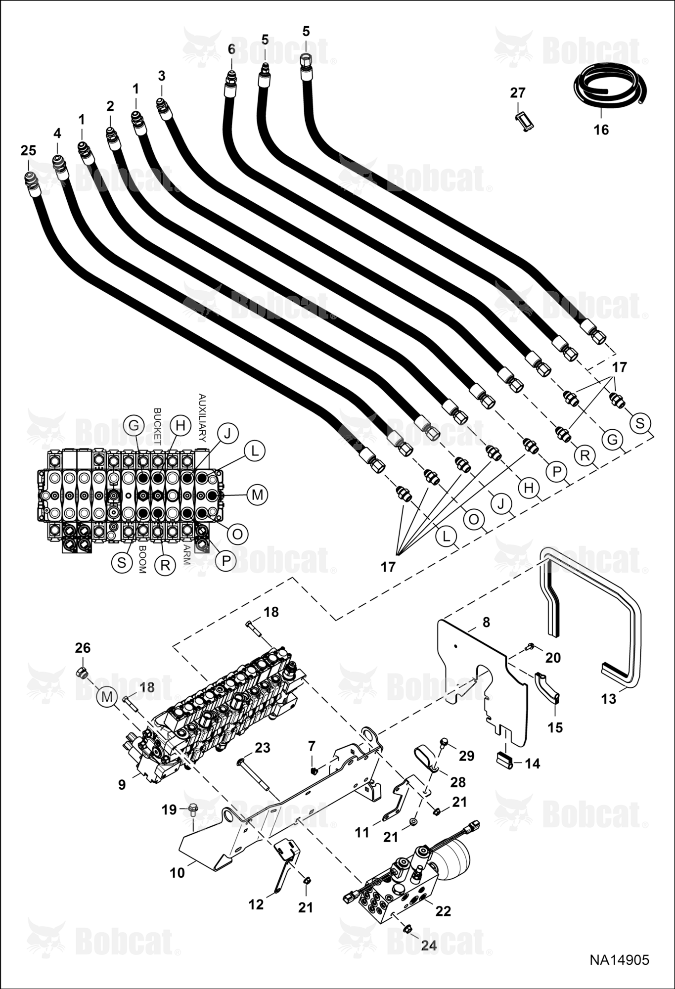 Hydraulic Circuitry (Work Hoses)(Control Valve Mounting)