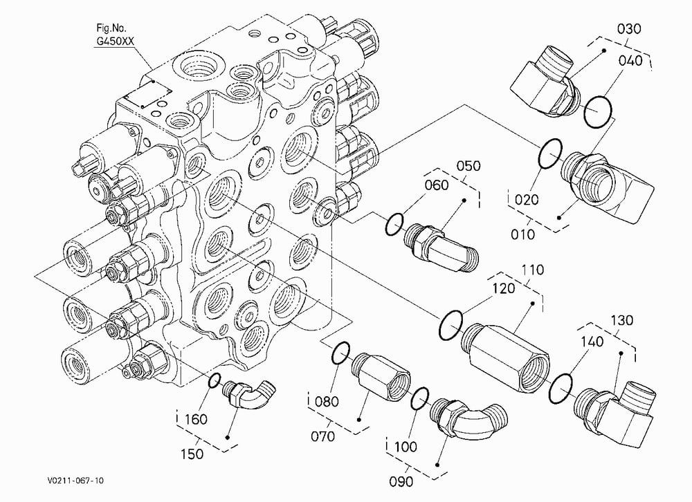 CONTROL VALVE (FRONT UPPER) [EXCEPT HIGH FLOW]
