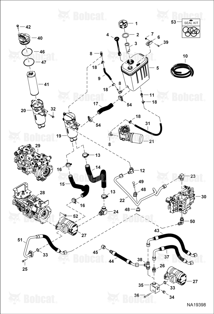 Hydrostatic Circuitry (Tank & Filter) AUVB15361 & Above