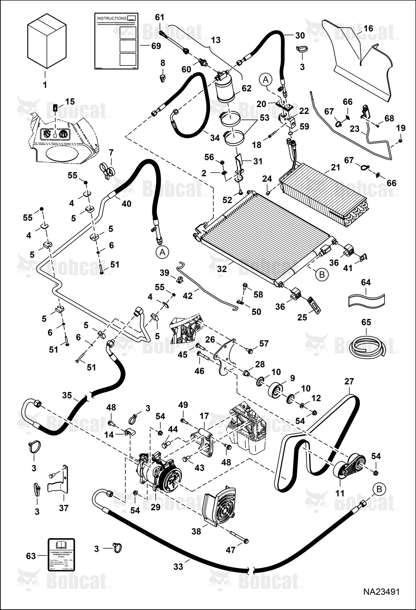 Heater & A/C (A/C Kit)  B47715001 & Above