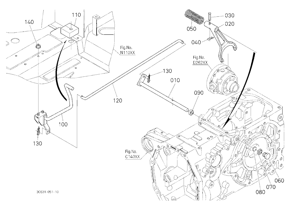 Rear Differential Lock Shift Fork