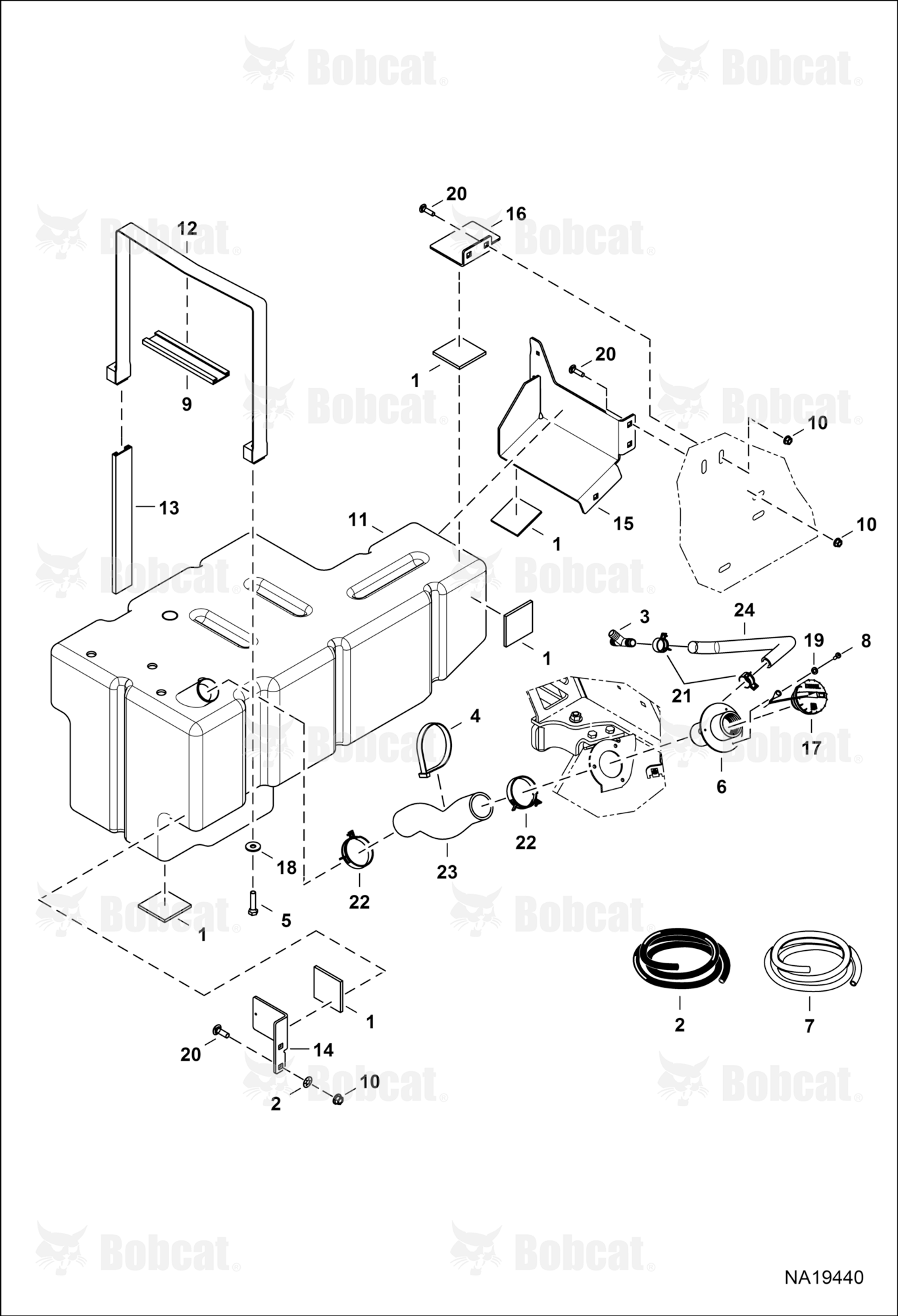 Engine & Attaching Parts (Tank, Mounts & Fill Hoses)