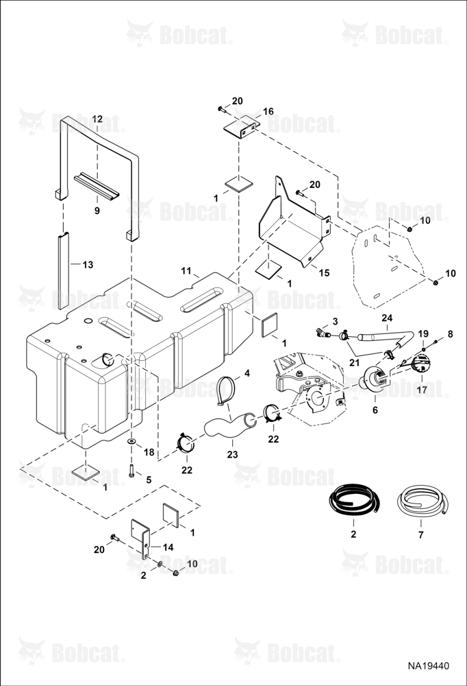 Engine & Attaching Parts (Tank, Mounts & Fill Hoses)