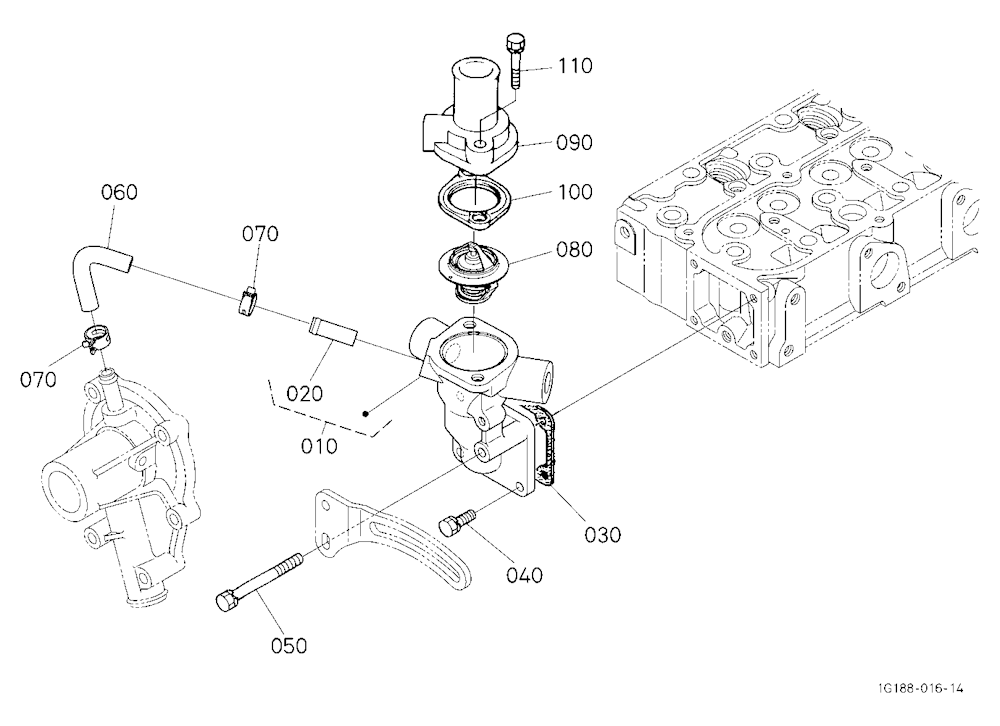 Water Flange And Thermostat