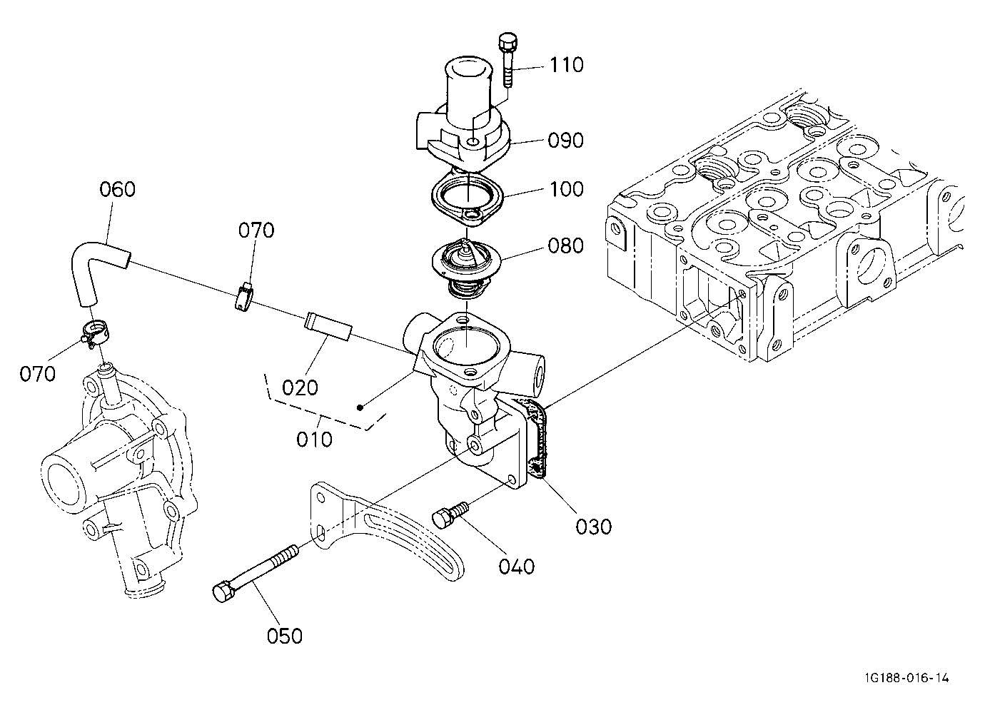 Water Flange And Thermostat