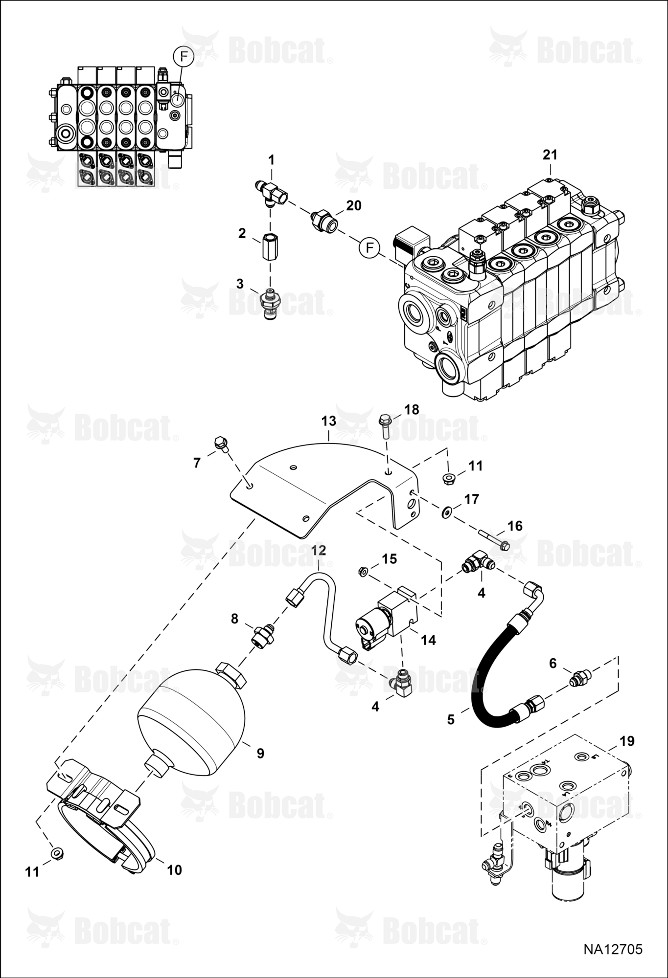 Hydraulic Circuitry (Parking Brake Accumulator) (Tractor) B41N11001 - B41N16000, B41P11001 - B41P16000