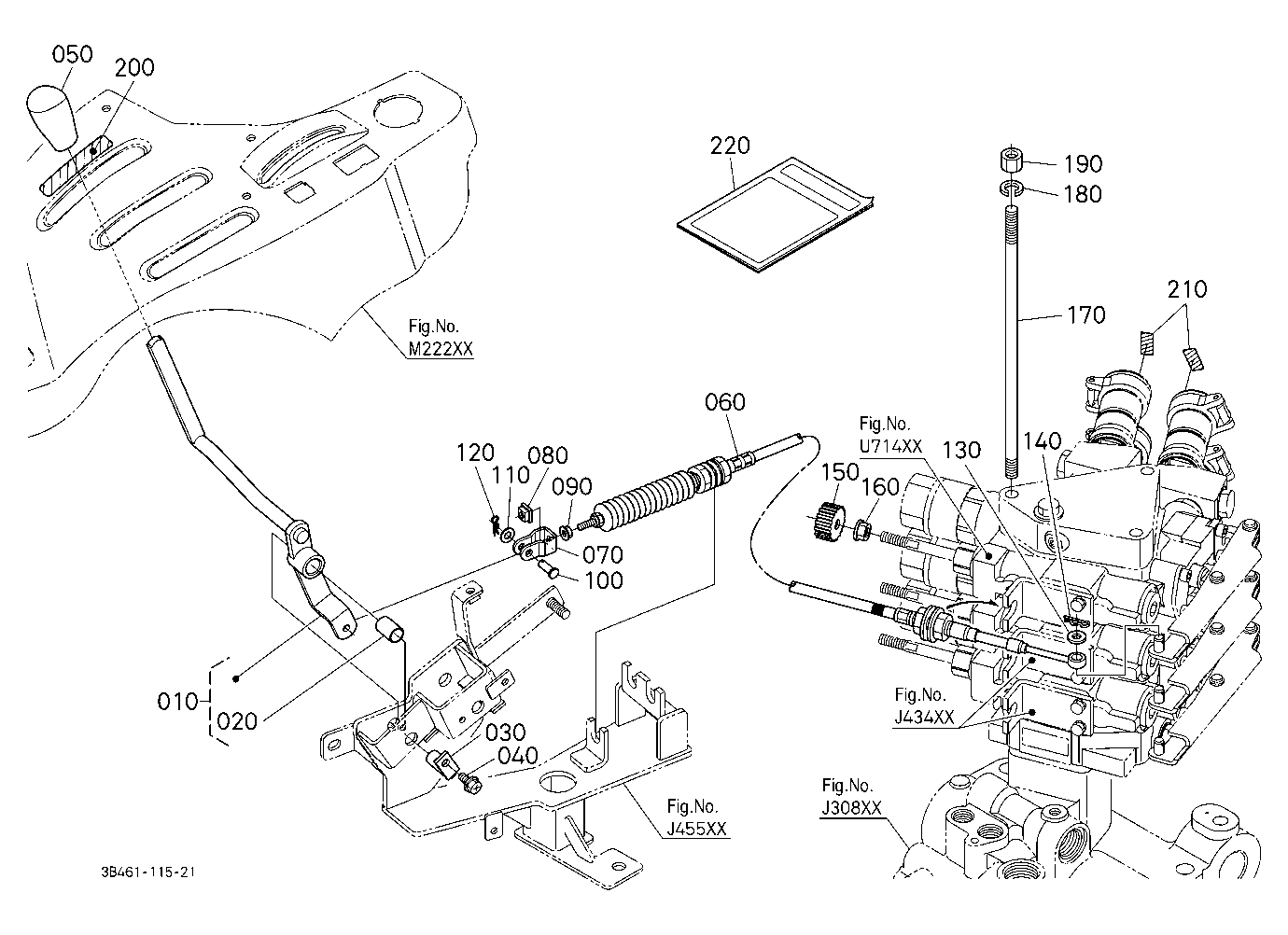 Auxiliary Control Valve Lever Kit (3Rd) (W/G No.M8