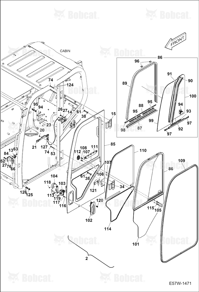 Operator CAB (Door & Windows)  B3WU11697 & Above